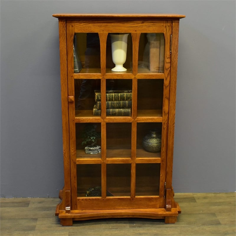 Crafters and Weavers Arts and Crafts Wood Display Bookcase in Cherry