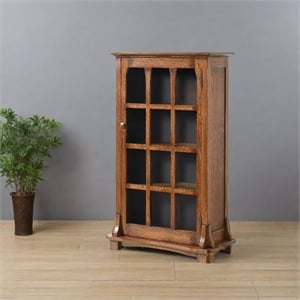 Crafters and Weavers Arts and Crafts Wood Display Bookcase in Cherry