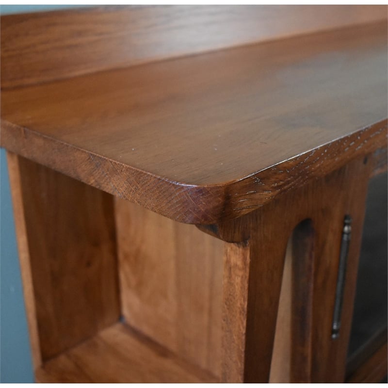 Crafters and Weavers Arts and Crafts Wood 2-Door Bookcase in Cherry