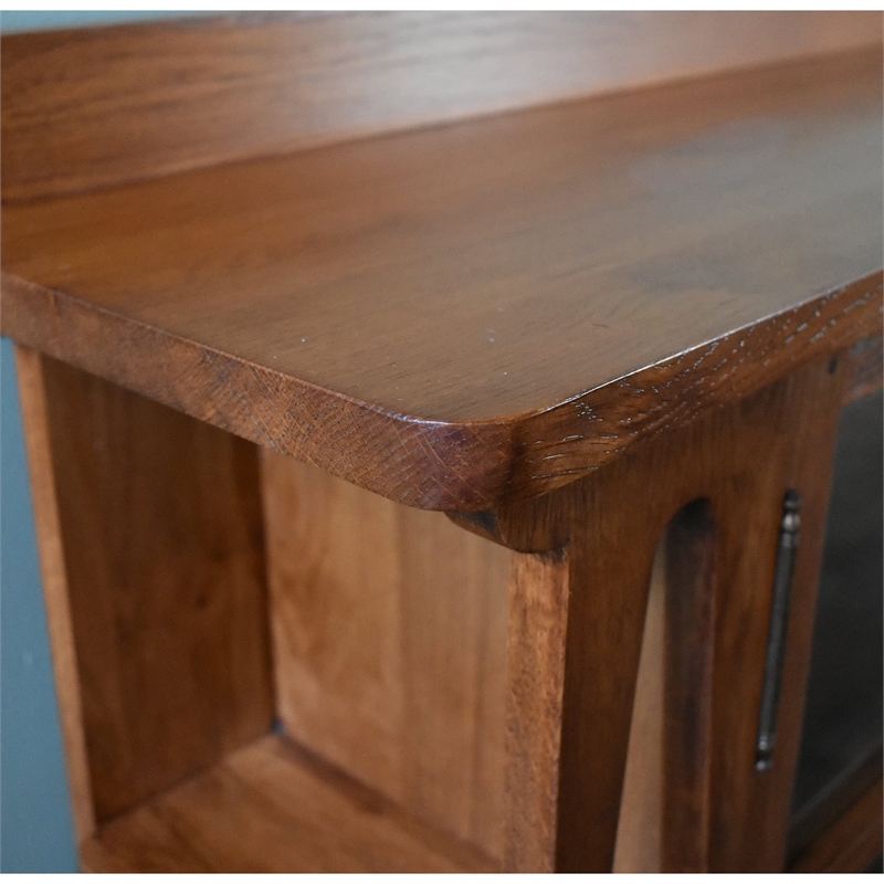 Crafters and Weavers Arts and Crafts Wood Double Door Bookcase in Walnut