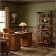Crafters and Weavers Arts and Crafts Wood Bookcase in Cherry Finish