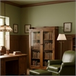 Crafters and Weavers Arts and Crafts Wood Curio Cabinet in Walnut