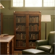 Crafters and Weavers Arts and Crafts Wood Curio Cabinet in Walnut