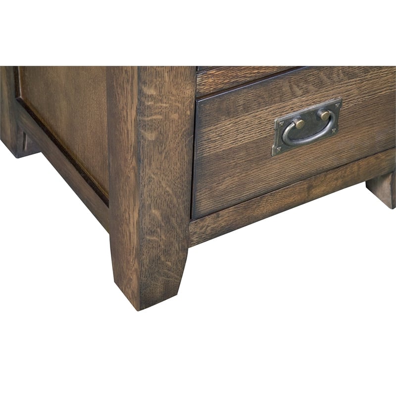 Crafters and Weavers Craftsman Mission 2-Drawer Solid Wood Armoire in Walnut