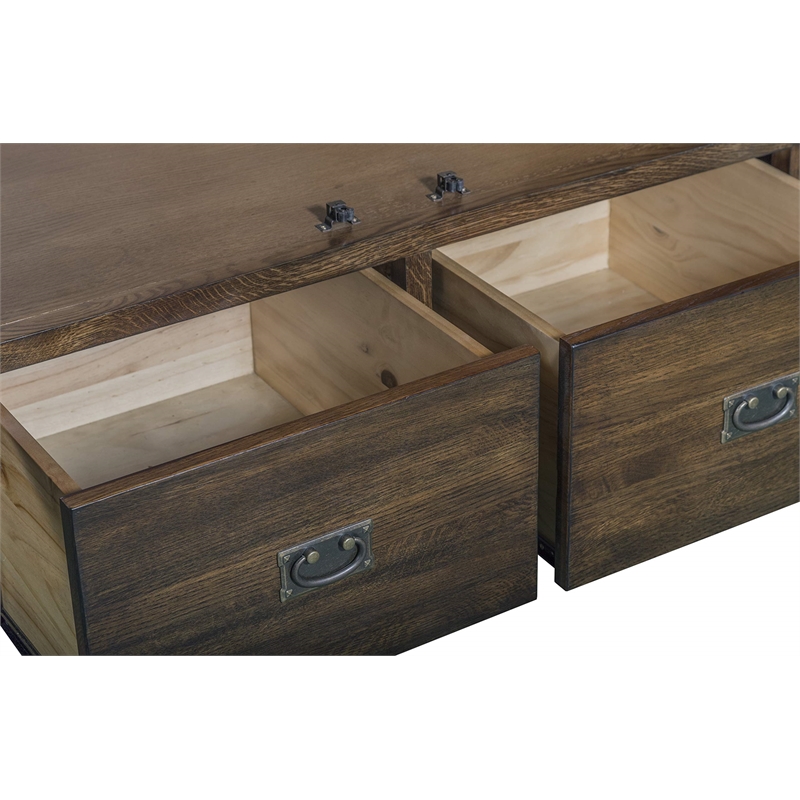 Crafters and Weavers Craftsman Mission 2-Drawer Solid Wood Armoire in Walnut