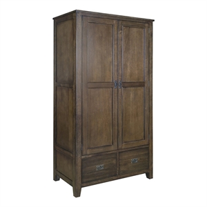 crafters and weavers craftsman mission 2-drawer solid wood armoire in walnut