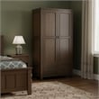 Crafters and Weavers Craftsman Mission 2-Drawer Solid Wood Armoire in Walnut