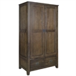 Crafters and Weavers Craftsman Mission 2-Door Solid Wood Armoire in Cherry