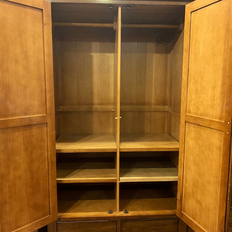 Crafters and Weavers Craftsman Mission 2-Door Solid Wood Armoire in Cherry