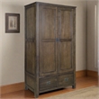 Crafters and Weavers Craftsman Mission 2-Door Solid Wood Armoire in Cherry
