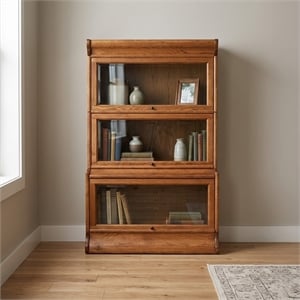 Crafters and Weavers Arts and Crafts 33&quot Wood Barrister Bookcase in Cherry