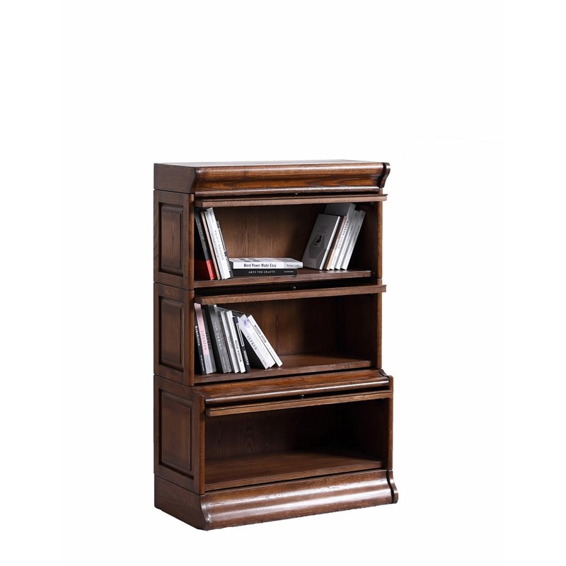 Crafters and Weavers Arts and Crafts Wood Barrister Bookcase in Walnut