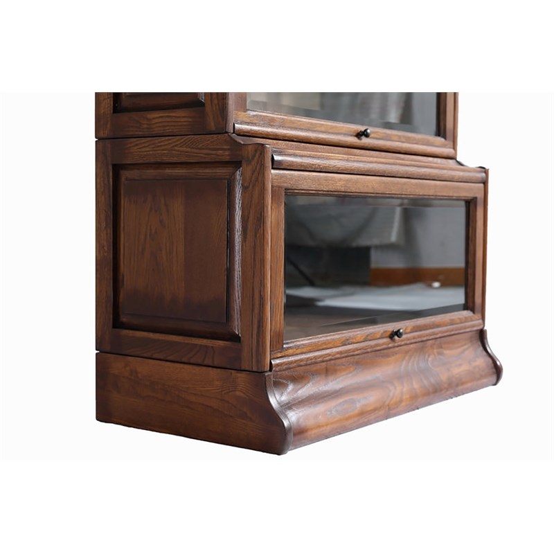 Crafters and Weavers Arts and Crafts 5 Stacks Wood Barrister Bookcase in Walnut