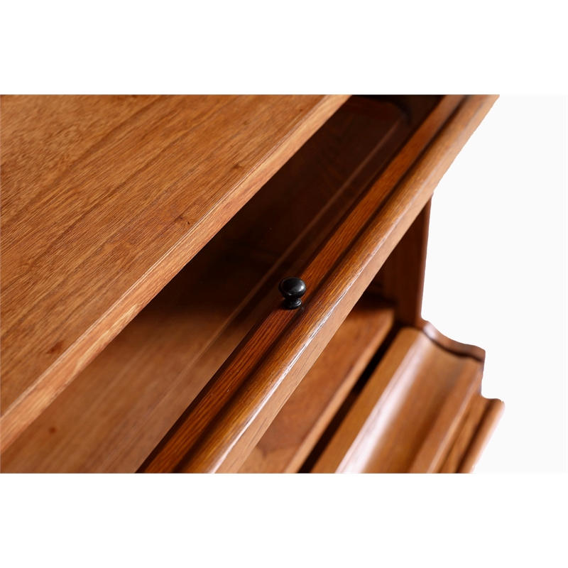 Crafters and Weavers Arts and Crafts 5 Stacks Wood Barrister Bookcase in Walnut