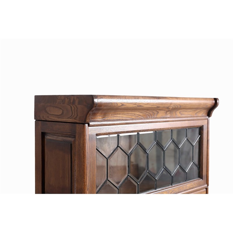 Crafters and Weavers Arts and Crafts 5 Stacks Wood Barrister Bookcase in Walnut