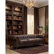 Crafters and Weavers Craftsman Mission 95&quot Leather Sofa in Brown