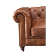 Crafters and Weavers Craftsman Mission Leather Arm Chair in Brown