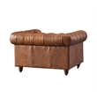 Crafters and Weavers Craftsman Mission Leather Arm Chair in Brown