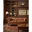 Crafters and Weavers Craftsman Mission 72&quot Leather Loveseat in Brown