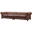 Crafters and Weavers Craftsman Mission Leather Sofa in Dark Brown