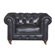 Crafters and Weavers Craftsman Mission Leather Arm Chair in Black