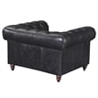 Crafters and Weavers Craftsman Mission Leather Arm Chair in Black