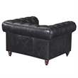 Crafters and Weavers Craftsman Mission Leather Arm Chair in Black