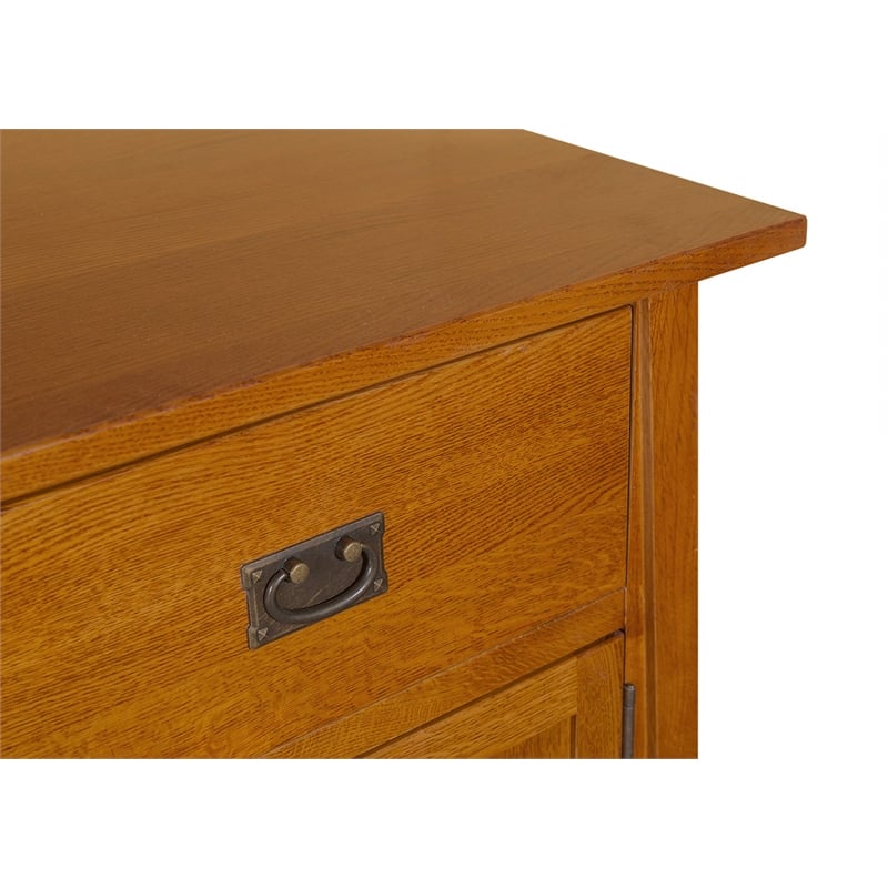 Crafters and Weavers Arts and Crafts 3-Drawer Solid Wood Sideboard in Cherry