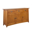 Crafters and Weavers Arts and Crafts 3-Drawer Solid Wood Sideboard in Cherry