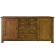 Crafters and Weavers Arts and Crafts 7-Drawer Solid Wood Sideboard in Walnut