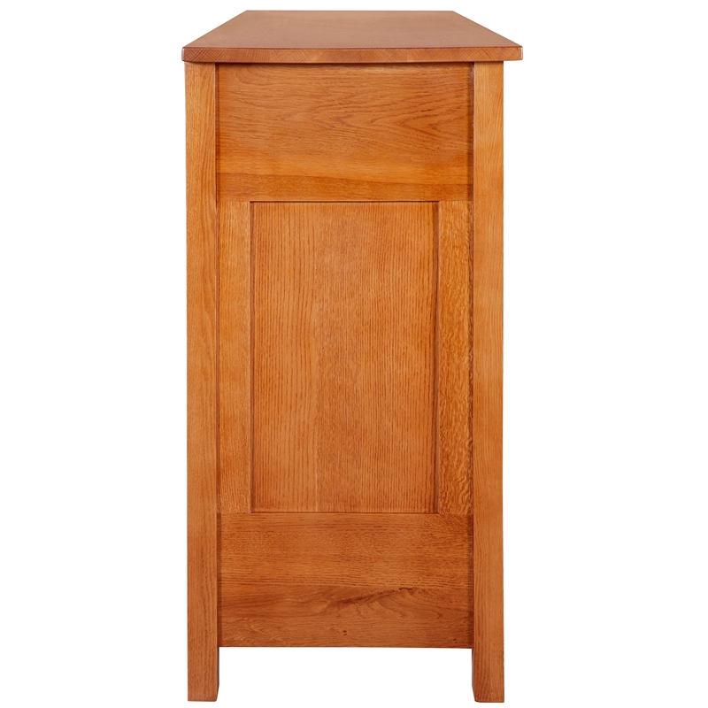Crafters and Weavers Arts and Crafts 7-Drawer Solid Wood Sideboard in Cherry