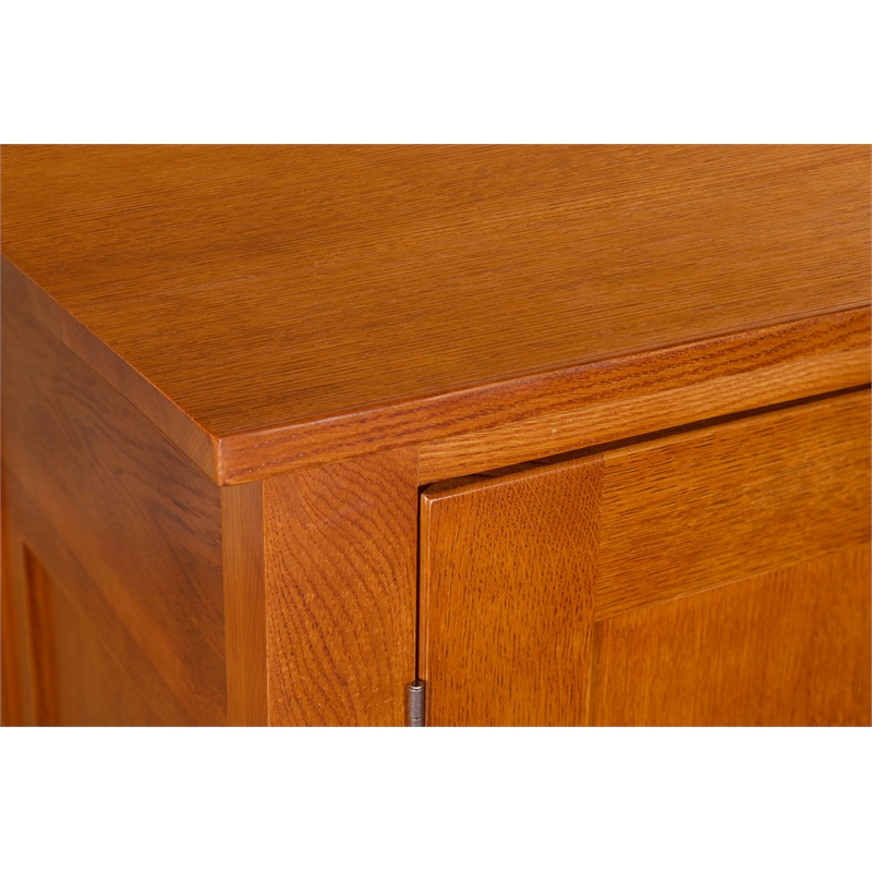 Crafters and Weavers Arts and Crafts 7-Drawer Solid Wood Sideboard in Cherry