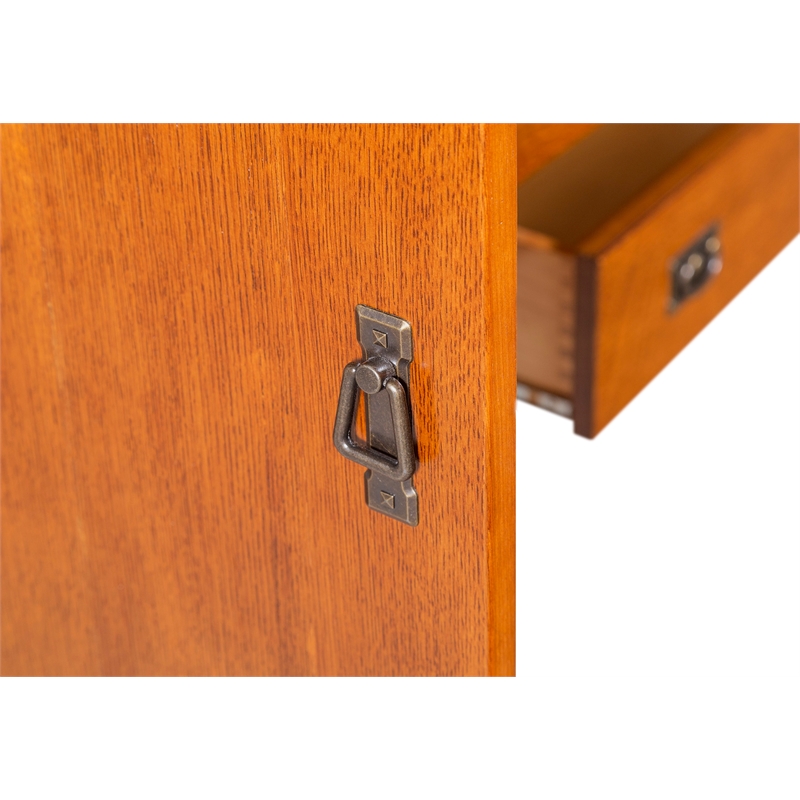 Crafters and Weavers Arts and Crafts 7-Drawer Solid Wood Sideboard in Cherry
