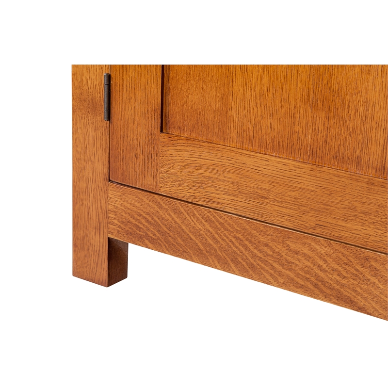 Crafters and Weavers Arts and Crafts 7-Drawer Solid Wood Sideboard in Cherry