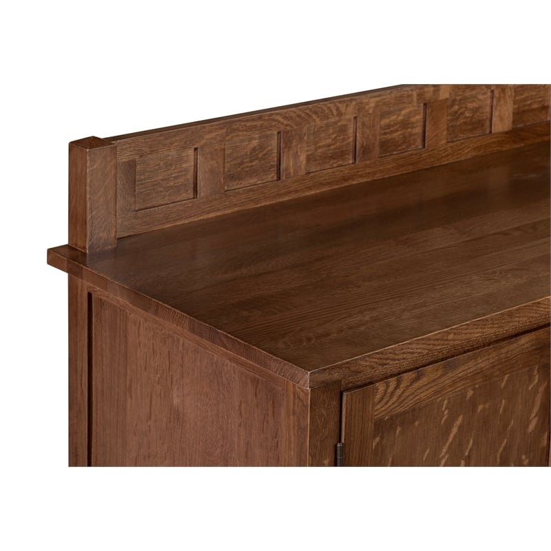 Crafters and Weavers Arts and Crafts 2-Door Solid Wood Sideboard in Walnut