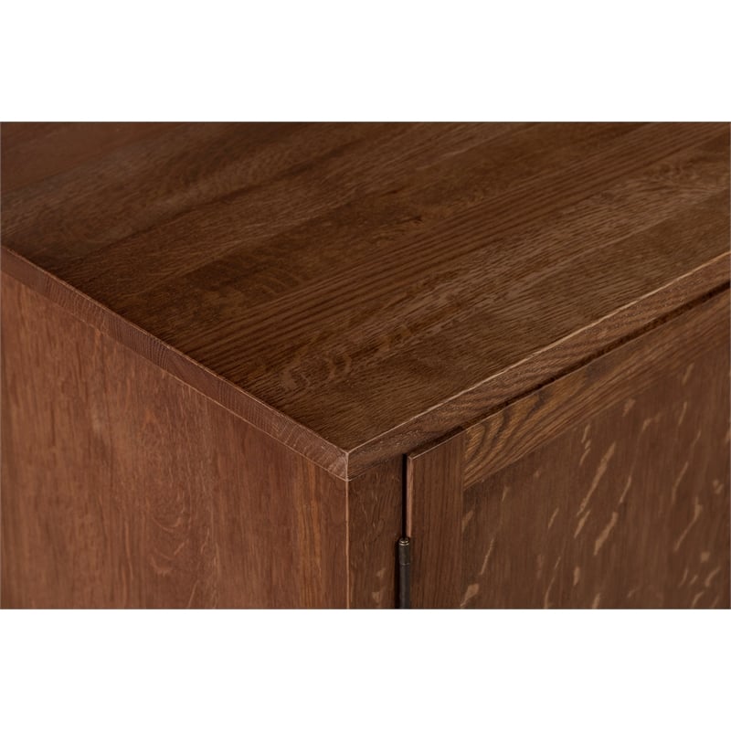 Crafters and Weavers Arts and Crafts 2-Door Solid Wood Sideboard in Walnut