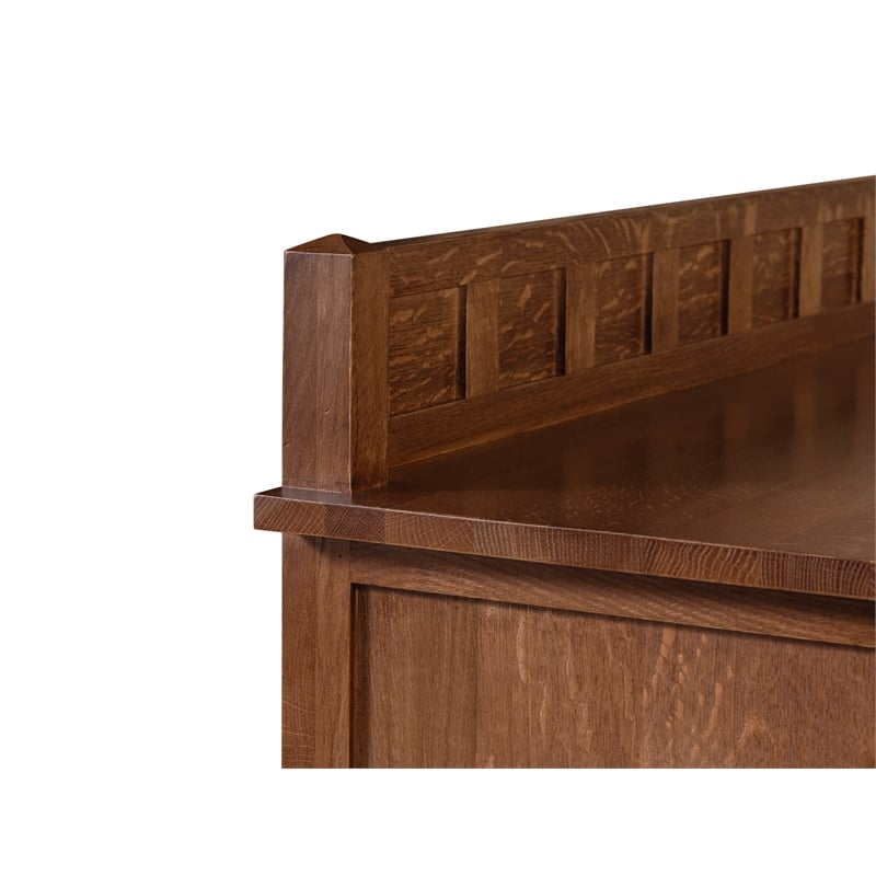 Crafters and Weavers Arts and Crafts 2-Door Solid Wood Sideboard in Walnut