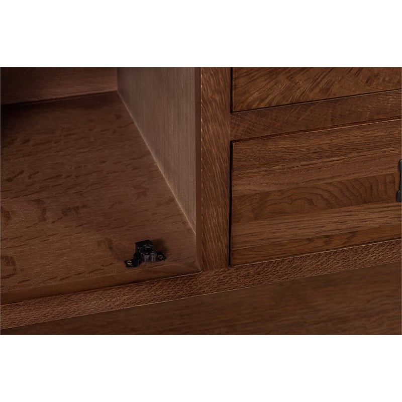 Crafters and Weavers Arts and Crafts 2-Door Solid Wood Sideboard in Walnut
