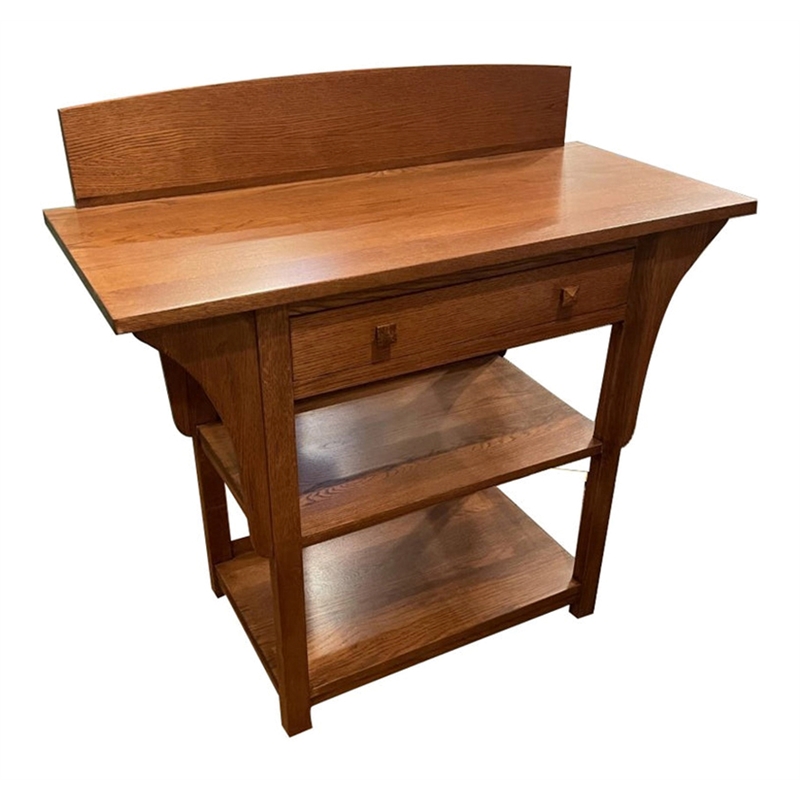 Crafters and Weavers Arts and Crafts 2-Drawer Solid Wood Console Table in Cherry