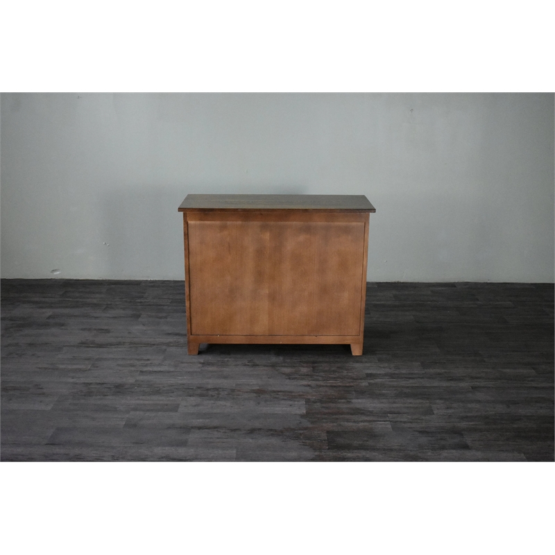 Crafters and Weavers Arts and Crafts 2-Door Solid Wood Cabinet in Walnut