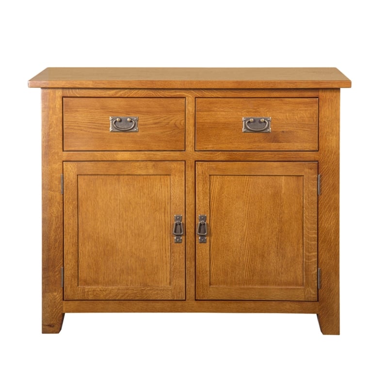 Crafters and Weavers Arts and Crafts 2-Drawer Solid Wood Cabinet in Cherry