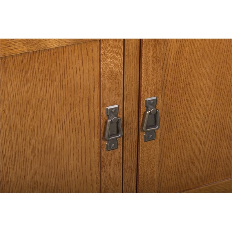 Crafters and Weavers Arts and Crafts 2-Drawer Solid Wood Cabinet in Cherry