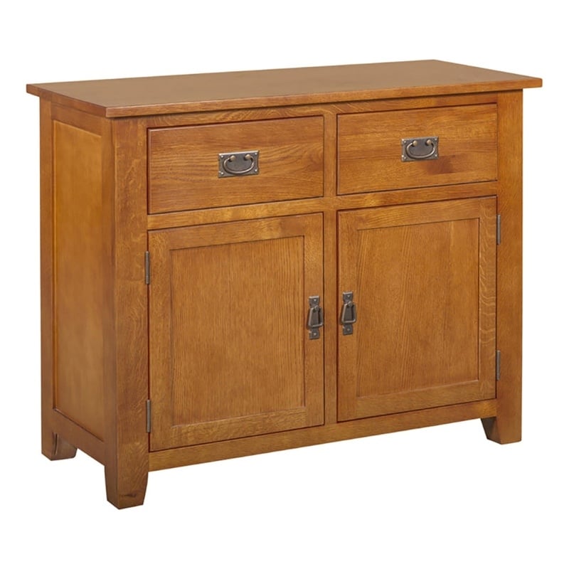 Crafters and Weavers Arts and Crafts 2-Drawer Solid Wood Cabinet in Cherry