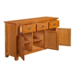 Crafters and Weavers Arts and Crafts 3-Door Solid Wood Sideboard in Cherry
