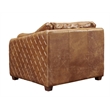 Crafters and Weavers Waco Contemporary Italian Leather Arm Chair in Light Brown