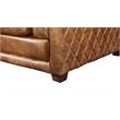 Crafters and Weavers Waco Contemporary Italian Leather Arm Chair in Slate