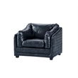 Crafters and Weavers Waco Contemporary Italian Leather Arm Chair in Slate