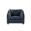 Crafters and Weavers Waco Contemporary Italian Leather Arm Chair in Slate