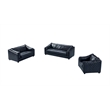Crafters and Weavers Waco Contemporary Italian Leather Arm Chair in Slate