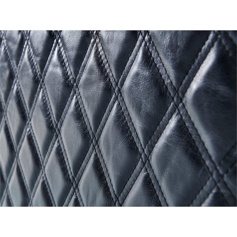 Crafters and Weavers Waco Contemporary Italian Leather Loveseat in Slate